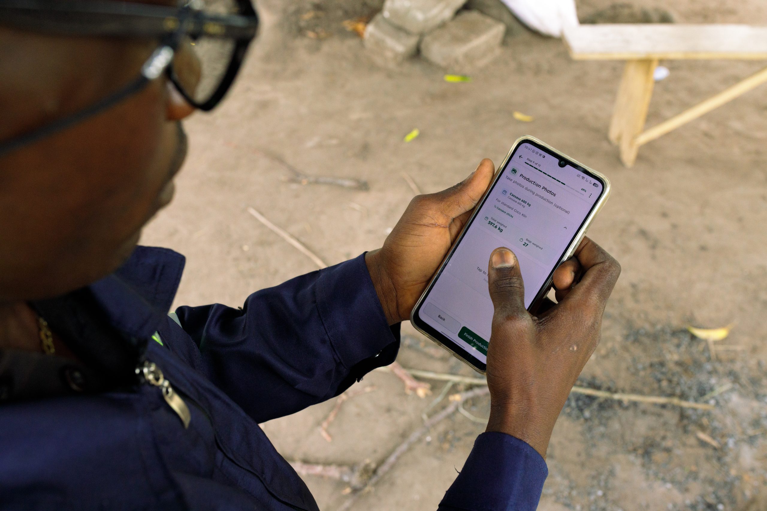 A Carboneers field technician with a LogBox sensor